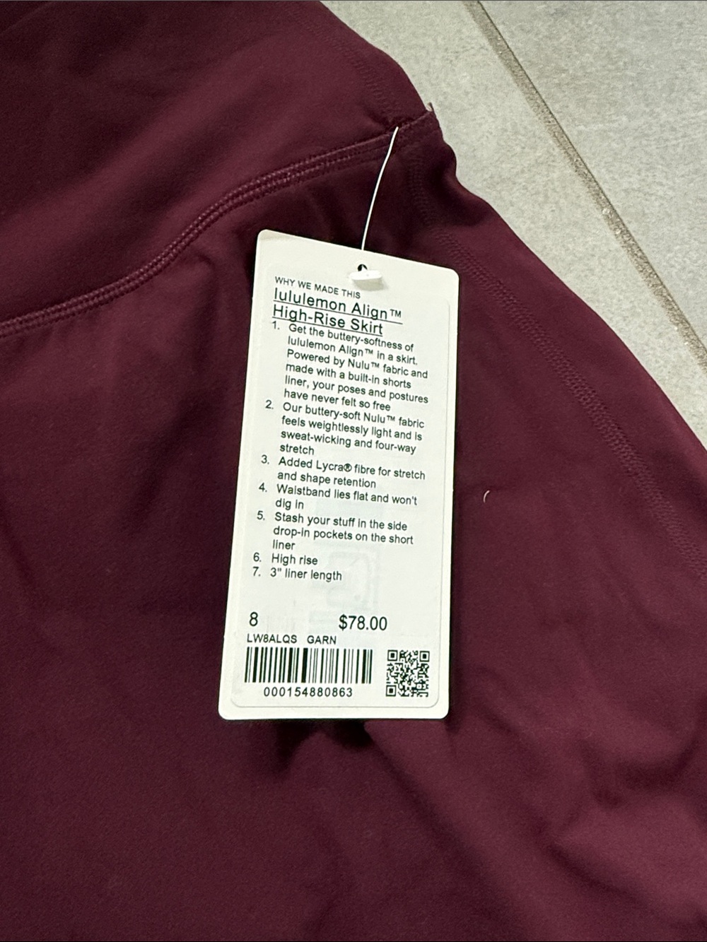 NWT lululemon Align High Rise Skirt size 8 - Picture 2 of 2